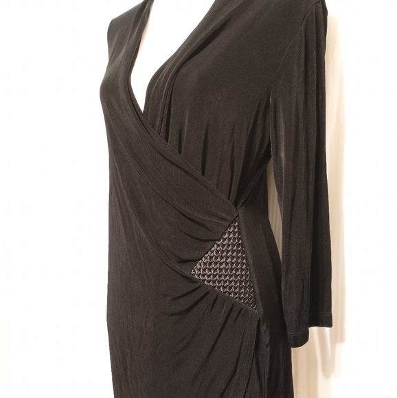 Chico's Black Tunic Top size Medium M Black EUC - Picture 4 of 9